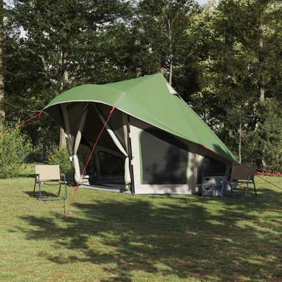 vidaXL Tipi stan so strechou Zelená 508 x 470 x 300 cm taft