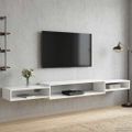 vidaXL Nástenný TV kabinet Nástenná montáž Biela 220 x 28 x 21 cm