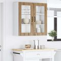 vidaXL Nástenný sklenený kabinet PORTO Remeselný dub 80 x 31 x 80 cm