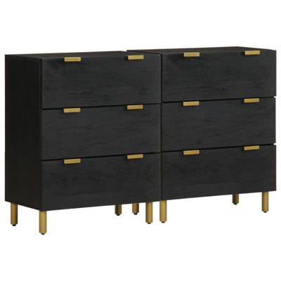 vidaXL Príručné stolíky 2 ks 60x33x75 cm čierne spracované drevo