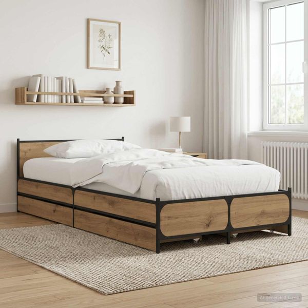 vidaXL Rám postele s čelom Dub artisan 80 x 200 cm Kompozitné drevo