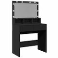 vidaXL Toaletný stolík s LED čierny 80x41x134,5 cm