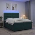 vidaXL Posteľ boxspring s matracom Tmavozelená 200 x 200 cm Zamat