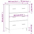 vidaXL Komoda lesklá biela 69,5x34x90 cm spracované drevo