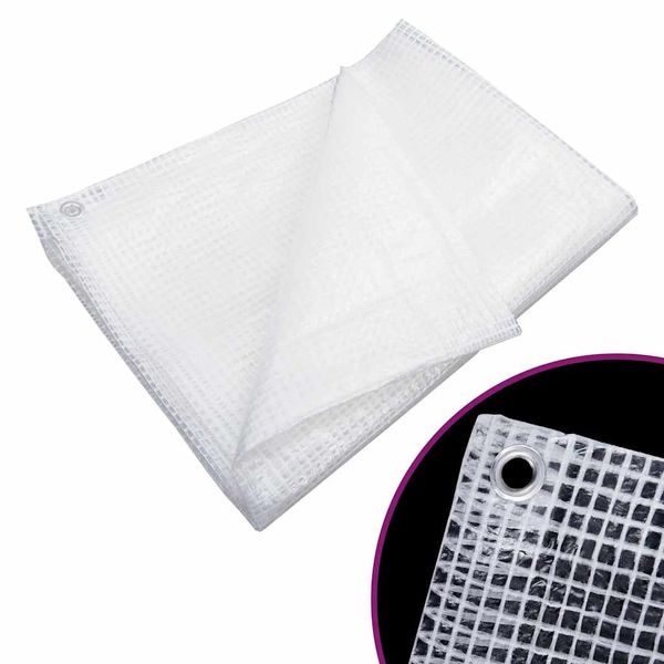 vidaXL Plachta Leno 140 g/m² 4x4 m biela
