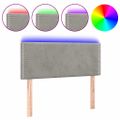 vidaXL Čelo postele s LED bledosivé 100x5x78/88 cm zamat