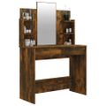 vidaXL Toaletný stolík so zrkadlom dymový dub 96x40x142 cm