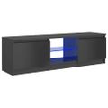 vidaXL TV skrinka s LED svetlami lesklá sivá 120x30x36 cm