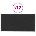 vidaXL Nástenné panely 12 ks čierne 30x15 cm látkové 0,54 m²