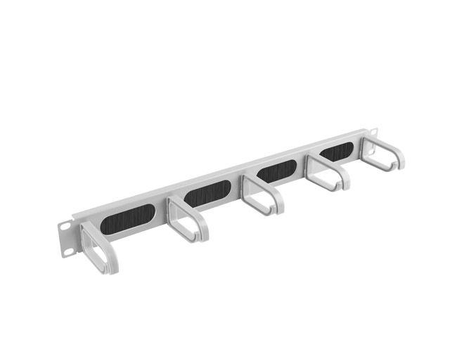 LANBERG 19'' PANEL S KEFOU NA VEDENIE KÁBLOV 5 KRÚŽKOV TYP B 1U ŠEDÝ