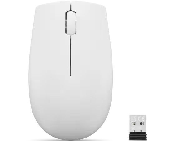 Lenovo 300 Wireless Compact/Kancelárska/Optická/1 000 DPI/Bezdrôtová USB/Biela