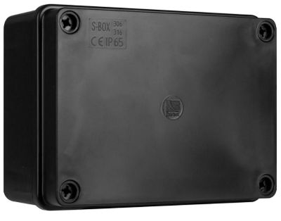 Plastová inštalačná krabica hermetická S-BOX 316C, 150x110x70mm IP65, čierny, UV Plastová instalačná krabica hermetická S-BOX 316C, 150x110x70mm IP65, čierny, UV