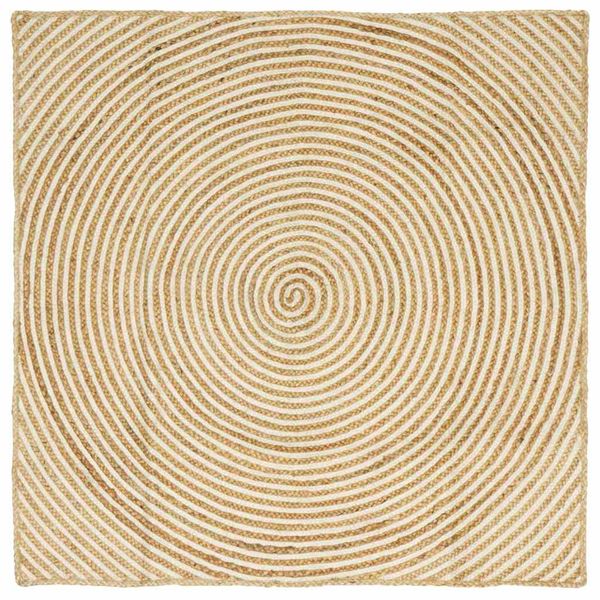 vidaXL Kusové koberce Biela 160 x 160 cm Juta