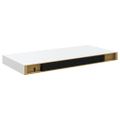 vidaXL Plávajúce nástenné police 2 ks, lesklé biele 50x23,5x3,8 cm, MDF