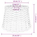 vidaXL Tienidlo na stropnú lampu hnedé Ø25x17 cm prútené