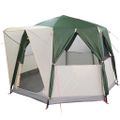 vidaXL Stan pre 3 osoby so strechou Zelená a biela 320 x 320 x 203 cm