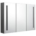vidaXL LED kúpeľňová zrkadlová skrinka 89x14x62 cm sivá