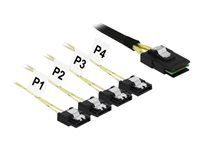Kabel SATA/SAS - SAS 6Gbit/s - Mini SAS (SFF-8087) (M) do 4 x SATA (R) - 1 m
