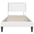 vidaXL Rám postele s LED pásikmi Biela 80 x 200 cm Umelá koža