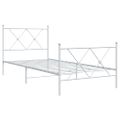 vidaXL Kovový rám postele s čelom a podnožkou biely 90x200 cm
