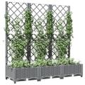vidaXL Záhradný kvetináč s mriežkou bledosivý 120x40x121,5 cm PP