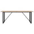 vidaXL Jedálenský stolík v tvare O 200x100x75,5 cm borovica a oceľ