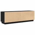 vidaXL TV skrinka s LED svetlami dub čierna 160,5x41x50 cm