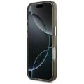 Puzdro Guess Magsafe IML Gradient s potlačou trojuholníkového loga a striebornými kovovými tlačidlami fotoaparátu pre iPhone 17 Khaki