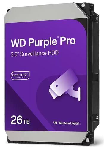 WD PURPLE PRO 26TB / WD260PURP / SATA 6Gb/s / Interní 3,5"/ 7200 rpm / 512MB Pevný disk, interní, 26TB, SATA III, 3,5", 7200rpm, 512MB