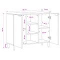 vidaXL Servírovacia skriňa Biele umývanie dokončenie 90 x 33 x 75 cm