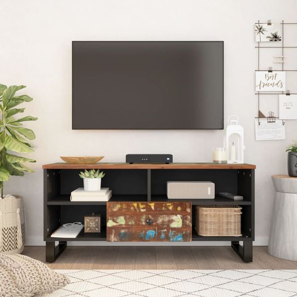 vidaXL TV skrinka 100x33x46 cm recyklovaný masív a kompozitné drevo