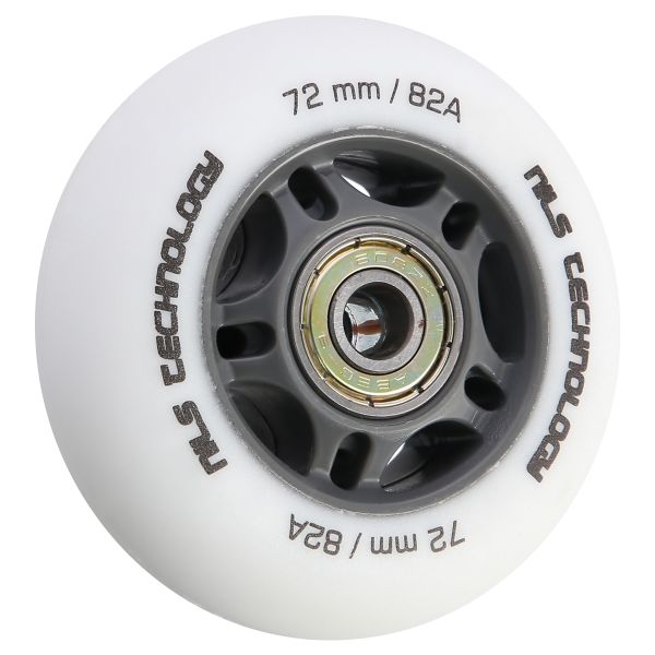 Matné kolieska NILS Extreme PU 72x24 82A s ložiskami ABEC 9, biele, 4 ks