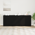 vidaXL Servírovacia skriňa 3 ks Čierny dub 180 x 30 x 70 cm