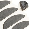 vidaXL Schodové rohože 15 ks 56x17x3 cm sivé, polkruhové