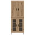 vidaXL Highboard Remeselný dub 69,5 x 34 x 180 cm Kompozitné drevo