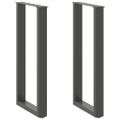 vidaXL Nohy ku konzolovému stolíku v tvare U, 2 ks, antracitové, 38 x (72-73) cm, oceľ