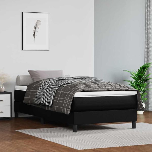vidaXL Taštičkový pružinový matrac deti stredná tvrdosť čierny 80x160 cm umelá koža