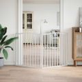 vidaXL Brána pre psa skladacia 2 panely biela 160 cm topoľové drevo