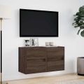 vidaXL TV nástenné skrinky s LED svetlami 2 ks hnedý dub 41x31x45 cm
