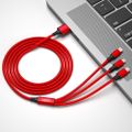 XO kábel NB173 3v1 USB - Lightning + USB-C + microUSB 1,2 m 2,4A červený