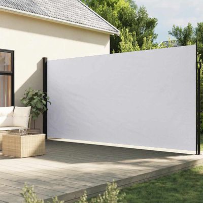 vidaXL Zaťahovacia bočná markíza, biela 220x600 cm