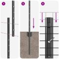 vidaXL Zvarené pletivo s podperami 10 x 1,2 m PVC potiahnutá oceľ Sivá