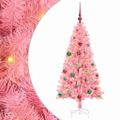 vidaXL Vianočný stromček Ružová 150 cm PVC
