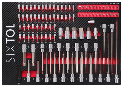 Modul s náradím do dielenského vozíka MECHANIC TOOL TRAY 2, 102ks SIXTOL