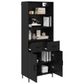 vidaXL Highboard Čierny dub 69,5 x 34 x 180 cm Kompozitné drevo