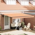 vidaXL Sklopná markíza Žltá a oranžová 400 × 300 cm