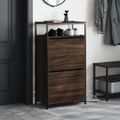 vidaXL Botník hnedý dub 60x34x112 cm kompozitné drevo