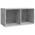 vidaXL Úložný box na vinyly, betónovo sivý 71x34x36cm kompozitné drevo