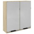 vidaXL Zrkadlová skrinka dub sonoma 64,5x20x66,5 cm, kompozitné drevo
