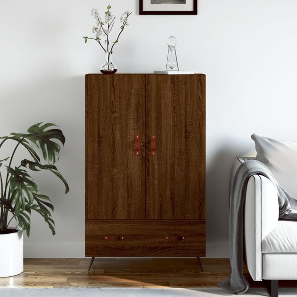 vidaXL Vysoká skrinka hnedá dub 69,5x31x115 cm kompozitné drevo